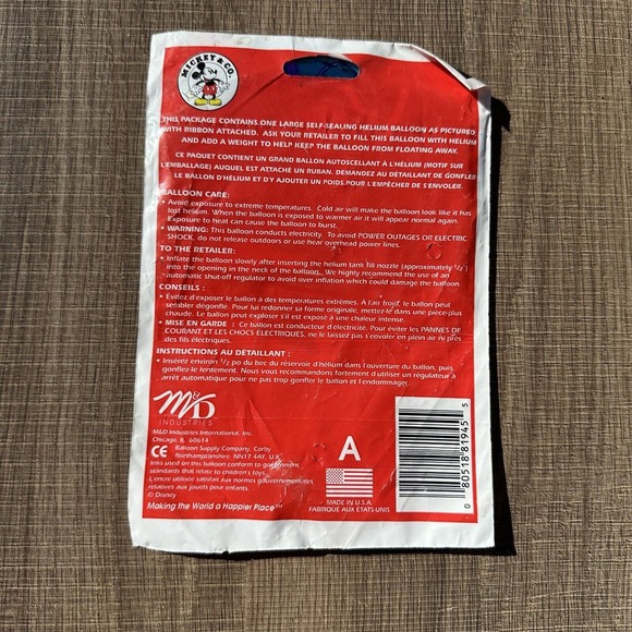 Vintage 90s Disney Mickey Mouse Unlimited Birthday Balloons Goofy Lot of 2‎ - Picture 2 of 3